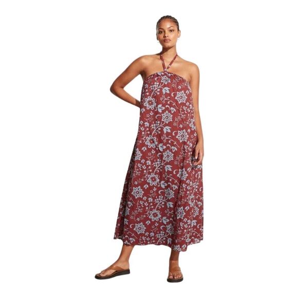 Vacation Brise Maxi Dress Oceania Floral Print Halter NWT US sz 6 / M Summer - Picture 3 of 10